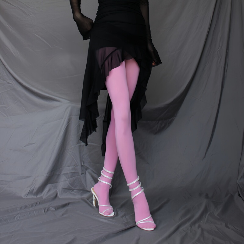 Rose Pink Plus Size Pantyhose Spring and Autumn Elastic Velvet Nylon Colorful Stockings Light Pink Base Stockings
