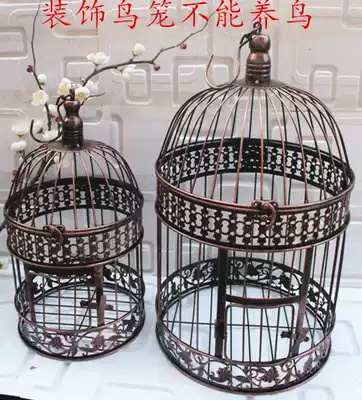 Wrought iron bird cage European-style wrought iron bird cage Wedding decoration flower cage decoration props bird cage hanging flower rack bird cage