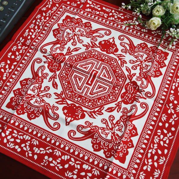 Bukou Wanshufu small square towel handkerchief phone cover notebook napkin red blue