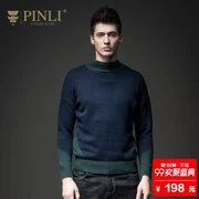 PINLI sản phẩm mùa xuân người đàn ông mới của vòng cổ áo thun cotton đáy đan áo len S173210030