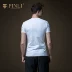 PINLI 品 2019 hè nam mới thon cổ chữ V khâu tay áo thun ngắn tay thủy triều B192211278 - Áo phông ngắn áo thun nam form rộng Áo phông ngắn