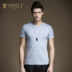 PINLI sản phẩm t-shirt nam ngắn tay triều thương hiệu áo sơ mi nửa tay t-shirt nam quần áo màu rắn nam vòng cổ áo sơ mi Áo phông ngắn