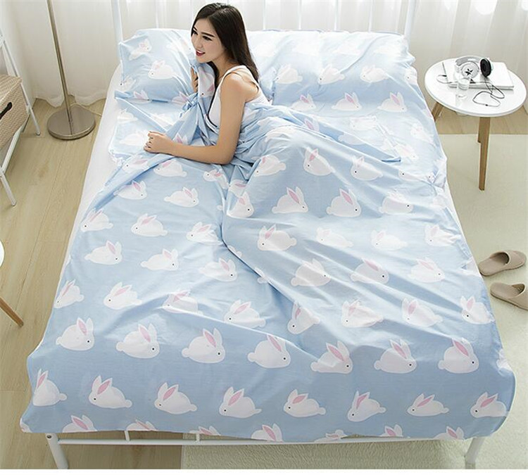Túi ngủ hợp vệ sinh du lịch người lớn du lịch ngoài trời siêu nhẹ cầm tay mỏng khách sạn giường bẩn cotton nguyên chất túi ngủ desert fox