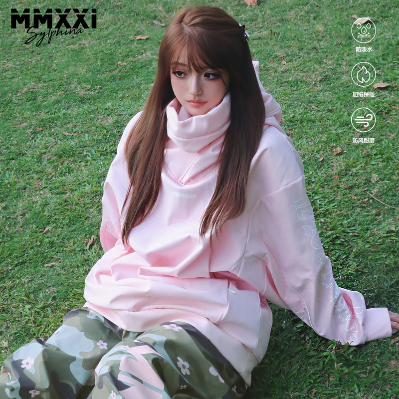 Mmxxi【Sand Dune】Ski Sweatshirt Waterproof Windproof Thickened Warm Top Pink Ski Suit Women's Set