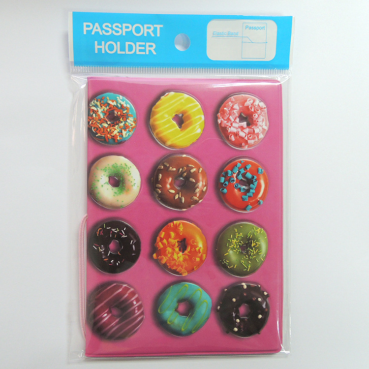 Nữ Donuts Hộ chiếu dễ thương Clip Cô gái Tài liệu du lịch Bao gồm Chuyến bay Thay đổi Hộ chiếu Hộ chiếu Bộ túi đeo chéo nữ giá rẻ