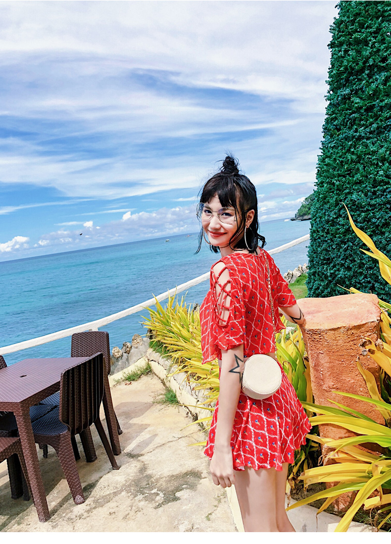 Yi Meishan tắm nước nóng mùa xuân phù hợp với nữ chia nhỏ bảo thủ hai mảnh ngực nhỏ tụ tập áo tắm che bụng mảnh mai áo tắm - Bộ đồ bơi hai mảnh đồ bơi 2 mảnh