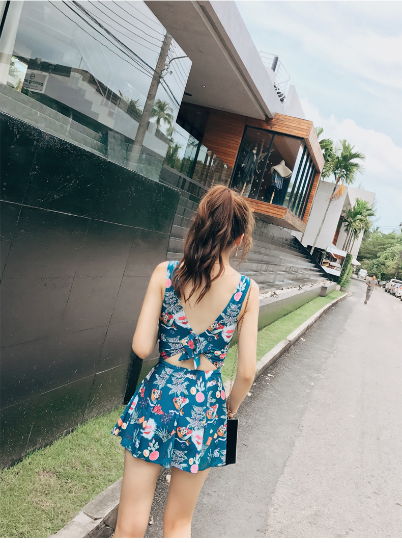 Bộ đồ bơi nữ mỏng và che bụng váy Hàn Quốc lưới đỏ 2018 mới màu xanh Xiêm nữ gợi cảm - Bộ đồ bơi One Piece đồ bơi liền thân bé trai