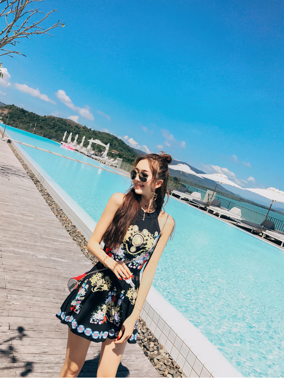 Bộ đồ tắm mùa xuân nóng bỏng che bụng thon gọn 2018 thời trang mới áo tắm gợi cảm retro màu đen Xiêm bảo thủ nữ đồ bơi - Bộ đồ bơi One Piece đồ bơi nữ 1 mảnh