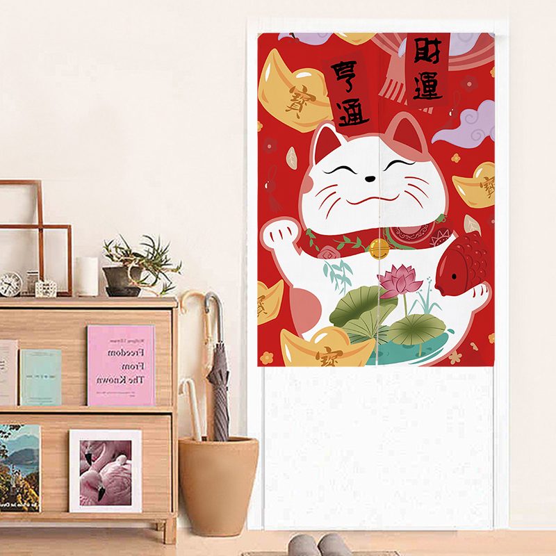 Japanese style Cat bedroom curtain toilet curtain curtain cut cut cut curtain semi-curtain toilet household cover curtain