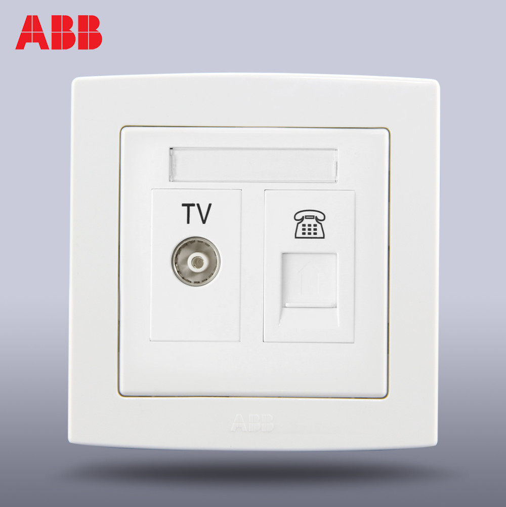 ABB switch socket panel Deyun series two-digit type 86 cable TV telephone weak current socket panel AL324
