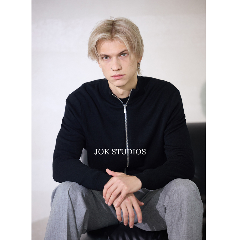 Jok Studios | Ultra-Fine Merino Pure Wool Jacket, 60-Count Wool Yarn, Excella High-End Zipper