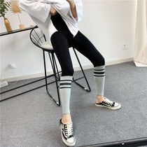 2022 spring and summer new internet red splicing sports underpants female outside wearing high waist and skinny and small foot pants female tide