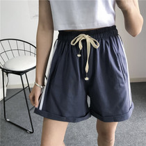 Korean Dongdaemun three white bars leisure sports cotton loose sports foreign atmosphere hipster wear pocket shorts