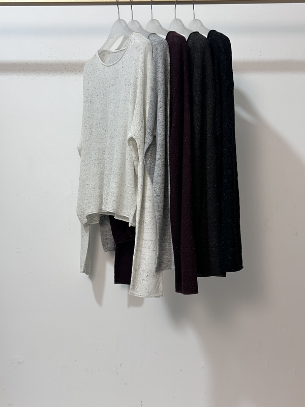 Exquisite and Elegant! Rare Item ~ Skin-Friendly, Soft and Fluffy Floral Yarn Fine-Spun Velvet Round-Neck Loose-Fitting High-End Knitwear