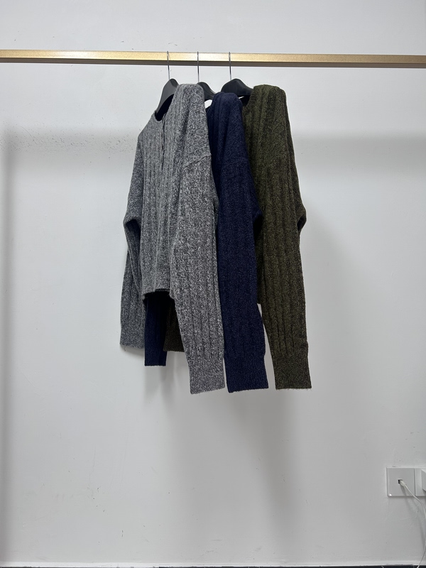 Clearance Sale, Limited Quantity, No Restock ~ Thick Floral Yarn Silk Cashmere Ribbed Relaxed Versatile Knit Sweater Clearance Sale, Limited Quantity, No Restock ~ Thick Floral Yarn Silk Cashmere Ribbed Relaxed Versatile Knit Sweater