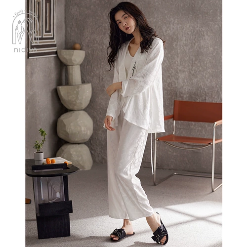 Пижама, шелковый лонгслив, ремень, комплект, осенняя