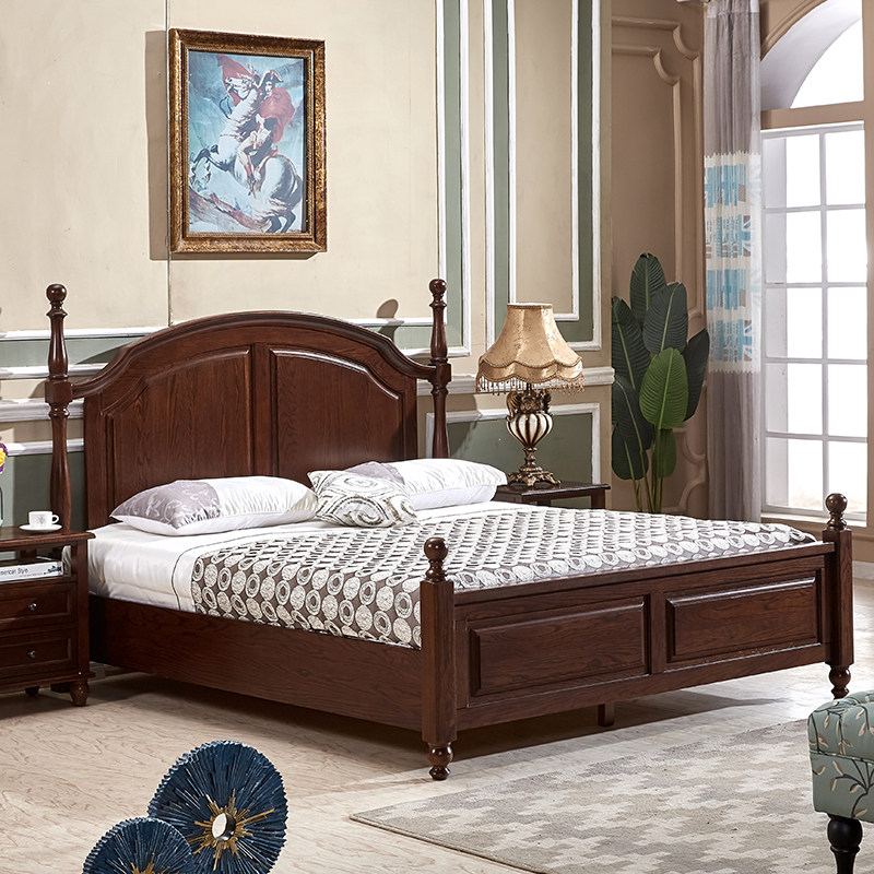 Oak Wood Solid Wood Bed American Full Solid Wood Minimalist Modern 1 8 m Double Bed Bedroom 1 m 5 High Box Storage Economy