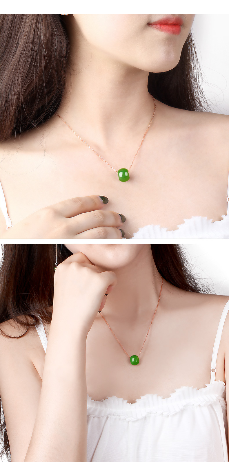 7000 Hetian ngọc bích ngọc bích mặt dây chuyền Tân Cương ngọc tự nhiên Một hàng hóa jasper road road vượt qua hạt chuyển ladies vòng cổ vòng tay ngọc bích