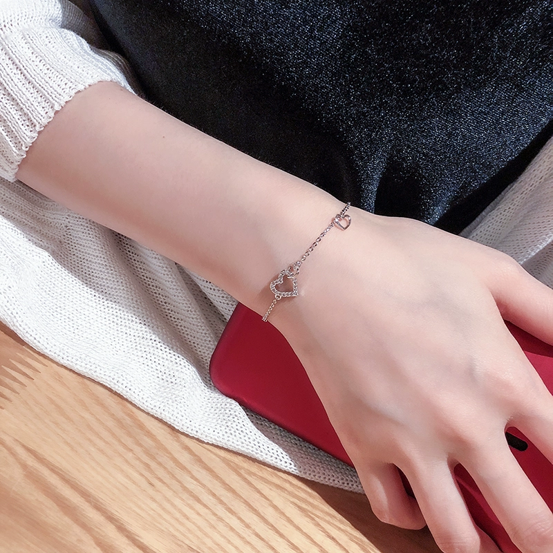 Nhật Bản và Hàn Quốc tính khí ngọt ngào dát zircon vòng đeo tay bảo vệ màu sắc mạ vòng đeo tay sinh viên không phai vòng hồ ly