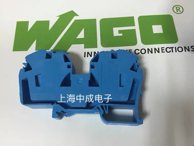 WAGO German Wancan 285 - 634 2 line terminal block with built - in end plate original blue