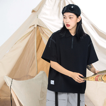 Jenny Nasa original new Japanese neutral short-sleeved T-shirt womens summer short-sleeved top casual loose Polo shirt