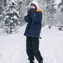 Jenny NASA stitching contrast color frock cotton clothing womens winter padded hooded jacket women thickened loose new trend