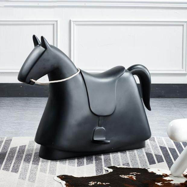 Designer Leisure Small Rocking Horse Chair Fiberglass Fashion Children's Chair Hotel Model Room Custom Ornament Rocking Horse