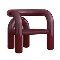 Nordic Creative Glass Steel Art bend Casual Chair Villa Living Room Household Simple Single-Person Chair