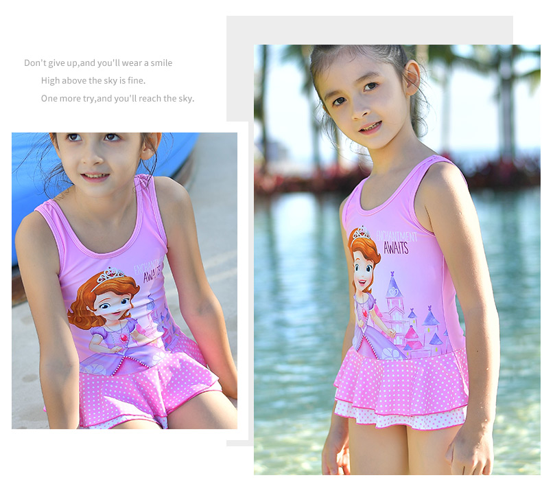 Disney Girls Áo tắm cho trẻ em Sophia Công chúa Xiêm Áo tắm cho bé gái Kem chống nắng cho bé gái Đồ bơi mùa hè đồ bơi xuân thu