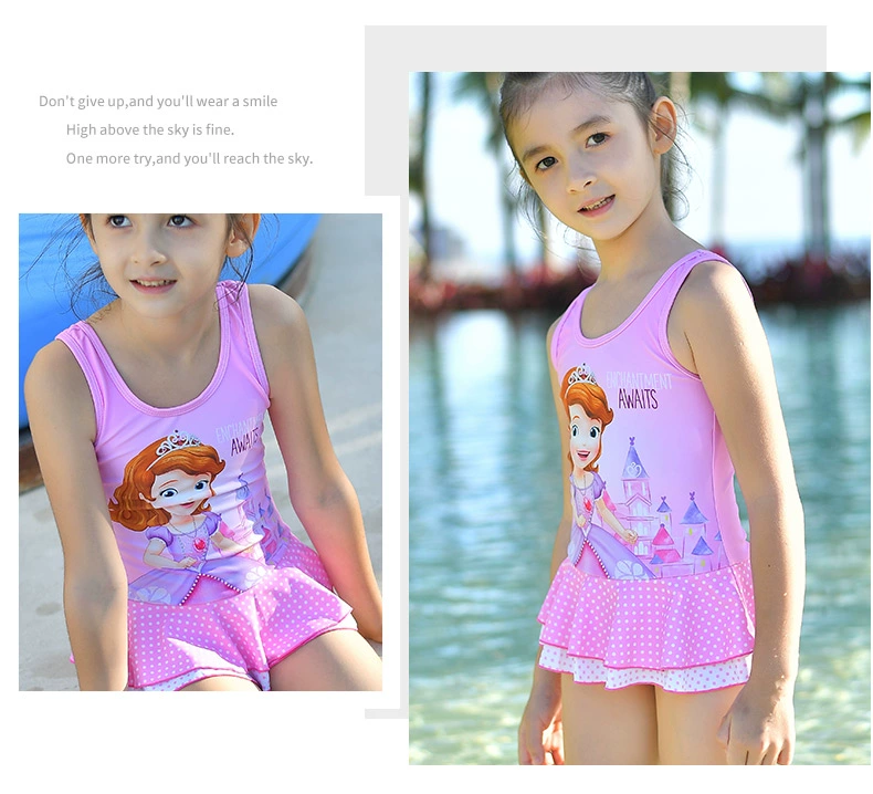 Disney Girls Áo tắm cho trẻ em Sophia Công chúa Xiêm Áo tắm cho bé gái Kem chống nắng cho bé gái Đồ bơi mùa hè đồ bơi một mảnh cho bé