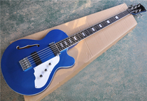 flyoung 5-string electric bass L5 semi-hollow body metallic blue body rosewood fingerboard