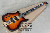 flyoung Smith bass 4-string left-hand full-body electric bass tiger pattern maple veneer sunset color