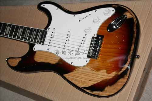 Электрогитара Flyoung STST состаренная, корпус из массива ясеня, цвет заката, накладка грифа из черного дерева с ладами