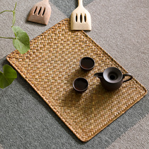 Handmade Dining Mat Grass Knitted Heat Insulation Mat Woven Dining Cushion Home Dish Cushion Cup Cushion Table Cushion Table Cushion Anti-Burn Mat Field Garden