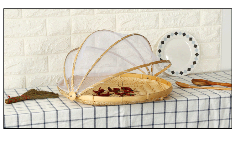 Drying baskets, baskets, dustpans, round hand-made bamboo plaques, household bamboo products, bamboo weaving and collecting baskets, bamboo sieves