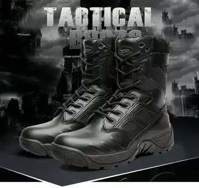 New upgrade Junlock D80204 four seasons anti-thorn tactical boots black marine boots leather non-slip lace-up boots