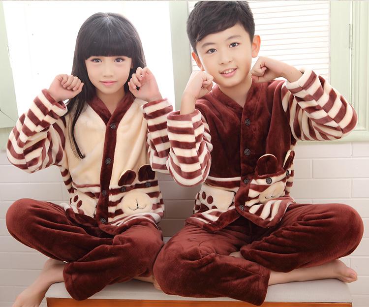 Bộ đồ ngủ nam cực cho nam và nữ mùa thu và mùa đông bộ đồ ngủ