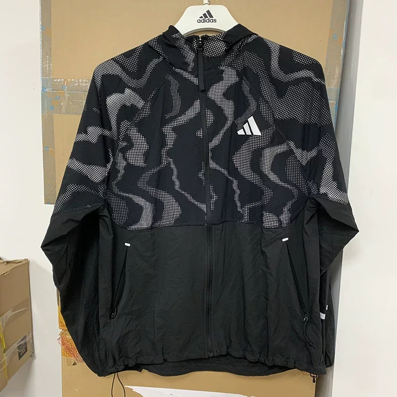 Authentic Adidas Adidas Men's Jacket Night Running Sports Training Reflective Strip Quick-Drying Jacket Jd7796 Authentic Adidas Adidas Men's Jacket Night Running Sports Training Reflective Strip Quick-Drying Jacket Jd7796