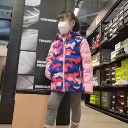 Adidas ເສື້ອຍືດເດັກນ້ອຍ Adidas ຂອງແທ້ camouflage stitching sports warmhooded jacket HA3628