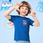 班尼路童装2021春夏新款男童短袖t恤帅气风火轮印花纯棉运动上衣