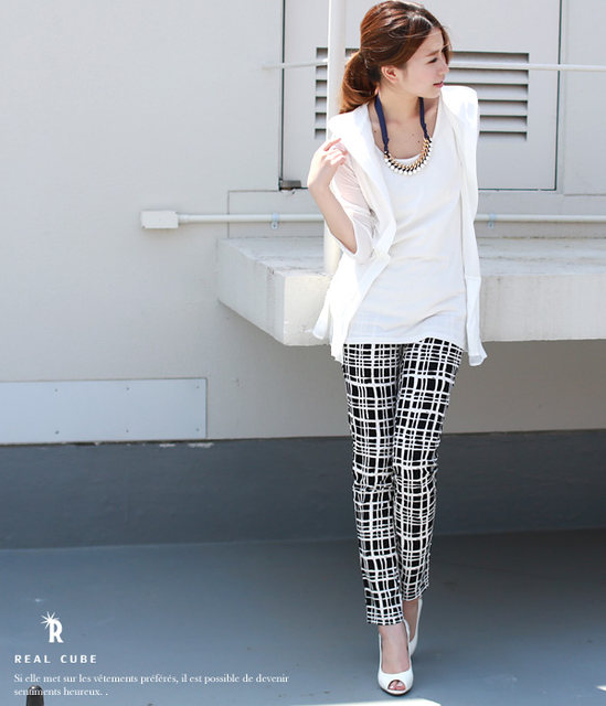 Japanese style spring and autumn mercerized hand-painted style leg pants