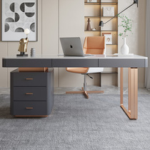 Rock Plate Desk Light Extravagant Modern Minimalist Desk Book Room Home Computer Desk Rose Gold Desk Upscale Writing Desk