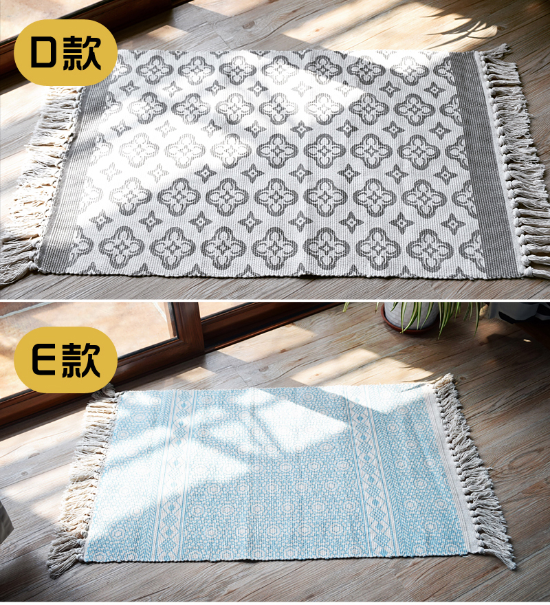 Phong cách Bắc Âu dệt bông thảm phòng khách handmade bàn cà phê phòng ngủ đầu giường tua rua thảm mat chống thấm pad - Thảm sàn thảm xốp lót sàn 100x100 giá bảo nhiều