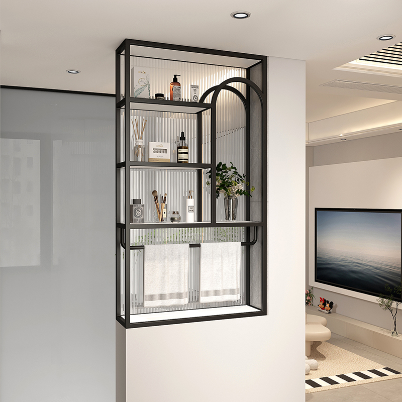 Changhong Glass Bathroom Half Wall Screen Cabinet Entrance Living Room Dry Area Washbasin Shelf Partition Modern Simple