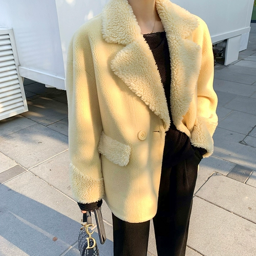 Nanastore Cardiac Sheep Scissor Coat Женский мех из баранины -в одном 2021 году новая бараторная меховая трава Внешняя женщина