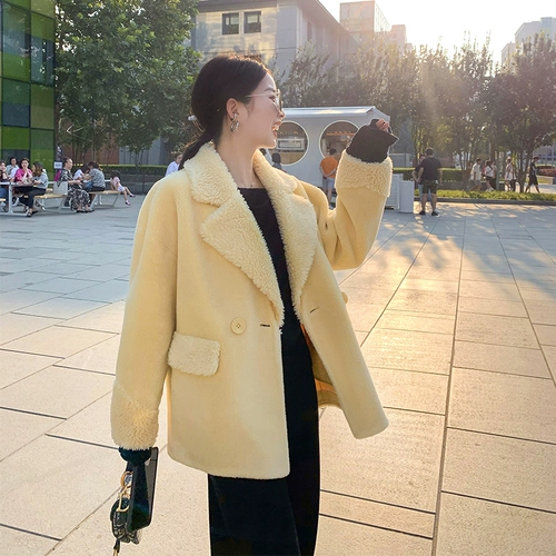 Nanastore Cardiac Sheep Scissor Coat Женский мех из баранины -в одном 2021 году новая бараторная меховая трава Внешняя женщина