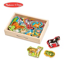 American Melissa Doug Wooden Dinosaur Wildlife Magnetic Sticker Wooden Childrens Educational Puzzle Toys