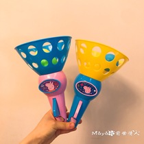 Hong Kong little pig Paige Pepe pig basketball shooting machine Pitching launching ball game Catapult ball childrens indoor toy