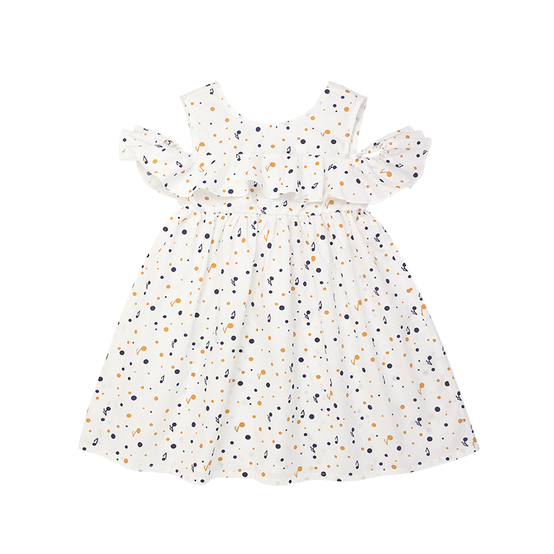 Mang Gabire trẻ em mùa hè mới Casual Cotton sóng Dot Off-the-Shoulder dress Trong Big Kids váy.