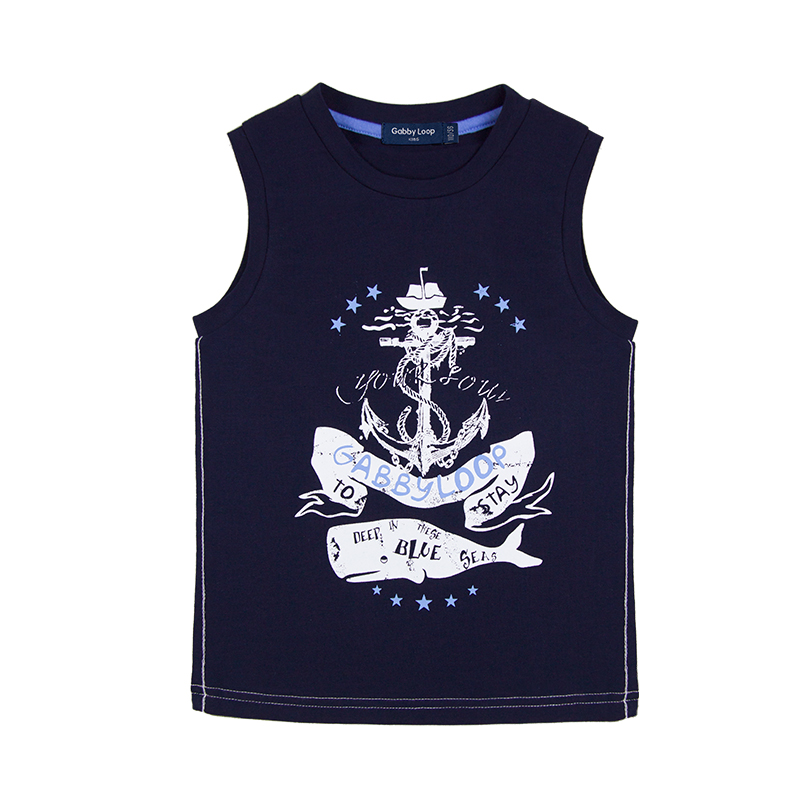 Gabire Quần áo trẻ em mùa hè mới Boy không tay Vest Trong T-shirt giản dị dưới một Boy lớn của.